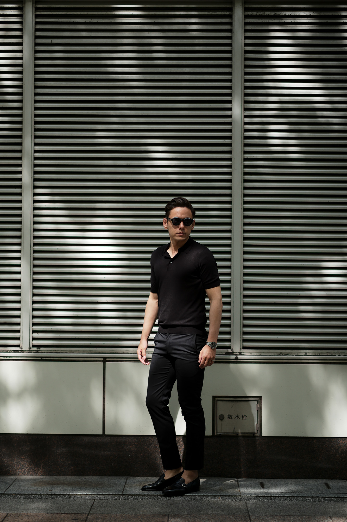 Gran Sasso (グランサッソ) Silk Knit Polo Shirt (シルクニットポロシャツ) SETA (シルク 100%) シルク ニット ポロシャツ BLACK (ブラック・099) made in italy (イタリア製) 2020 春夏新作  愛知 名古屋 altoediritto アルトエデリット