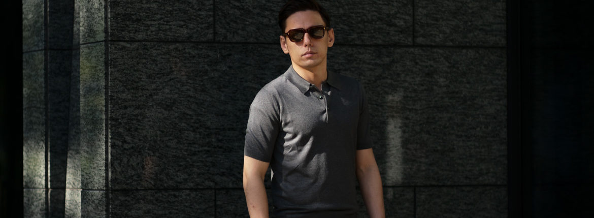 Gran Sasso (グランサッソ) Silk Knit Polo Shirt (シルクニットポロシャツ) SETA (シルク 100%) シルク ニット ポロシャツ GREY (グレー・097) made in italy (イタリア製) 2020 春夏新作 愛知 名古屋 altoediritto アルトエデリット