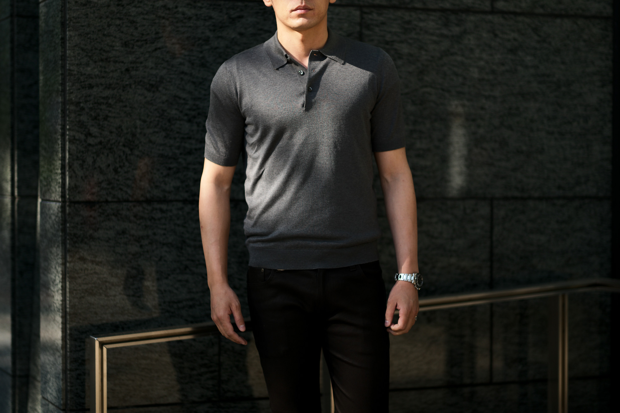 Gran Sasso (グランサッソ) Silk Knit Polo Shirt (シルクニットポロシャツ) SETA (シルク 100%) シルク ニット ポロシャツ GREY (グレー・097) made in italy (イタリア製) 2020 春夏新作 愛知 名古屋 altoediritto アルトエデリット