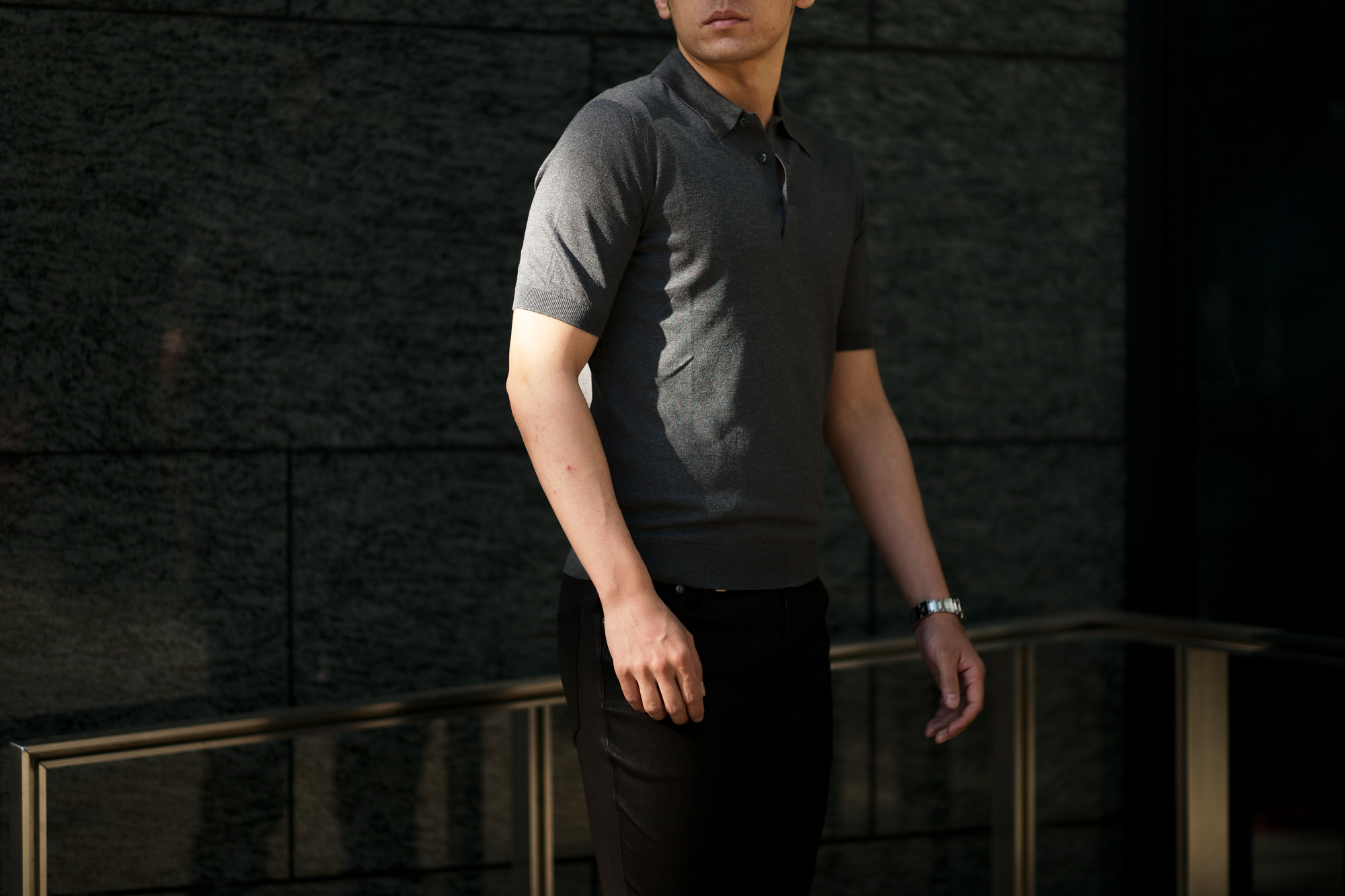 Gran Sasso (グランサッソ) Silk Knit Polo Shirt (シルクニットポロシャツ) SETA (シルク 100%) シルク ニット ポロシャツ GREY (グレー・097) made in italy (イタリア製) 2020 春夏新作 愛知 名古屋 altoediritto アルトエデリット