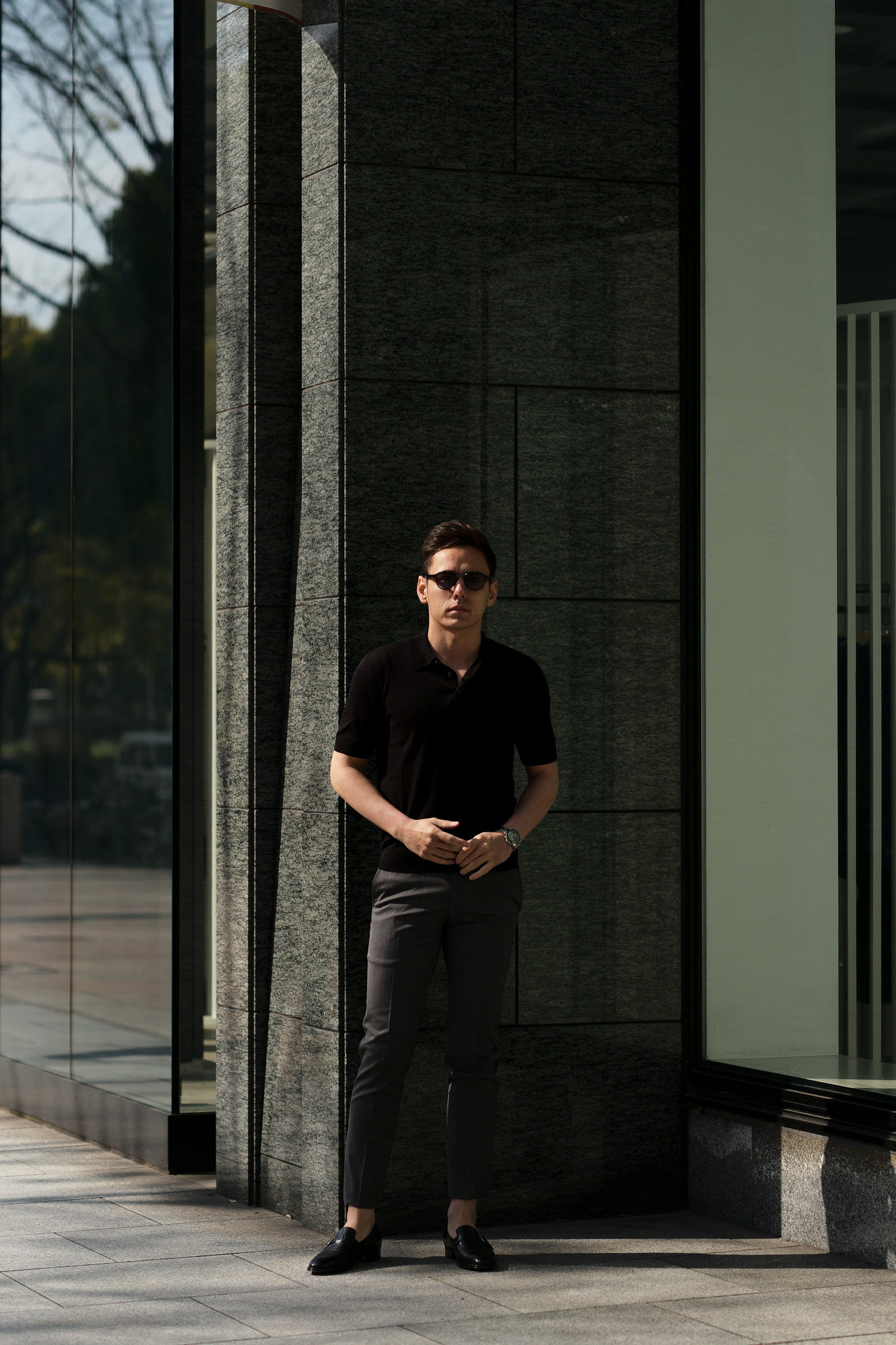 Gran Sasso (グランサッソ) Silk Knit Polo Shirt (シルクニットポロシャツ) SETA (シルク 100%) シルク ニット ポロシャツ BLACK (ブラック・099) made in italy (イタリア製) 2020 春夏新作  愛知 名古屋 altoediritto アルトエデリット