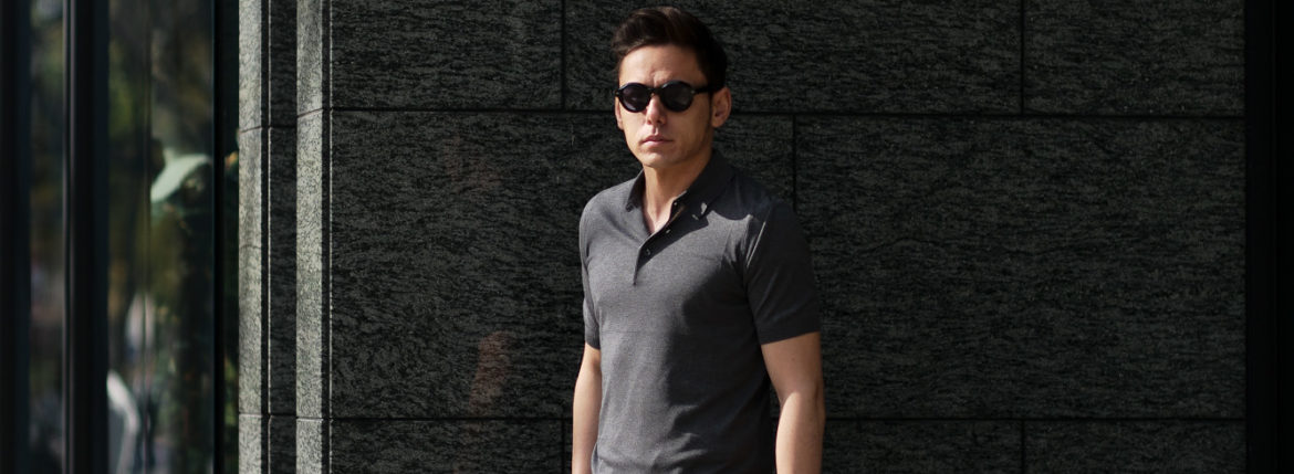 Gran Sasso (グランサッソ) Silk Knit Polo Shirt (シルクニットポロシャツ) SETA (シルク 100%) シルク ニット ポロシャツ GREY (グレー・097) made in italy (イタリア製) 2020 春夏新作 愛知 名古屋 altoediritto アルトエデリット