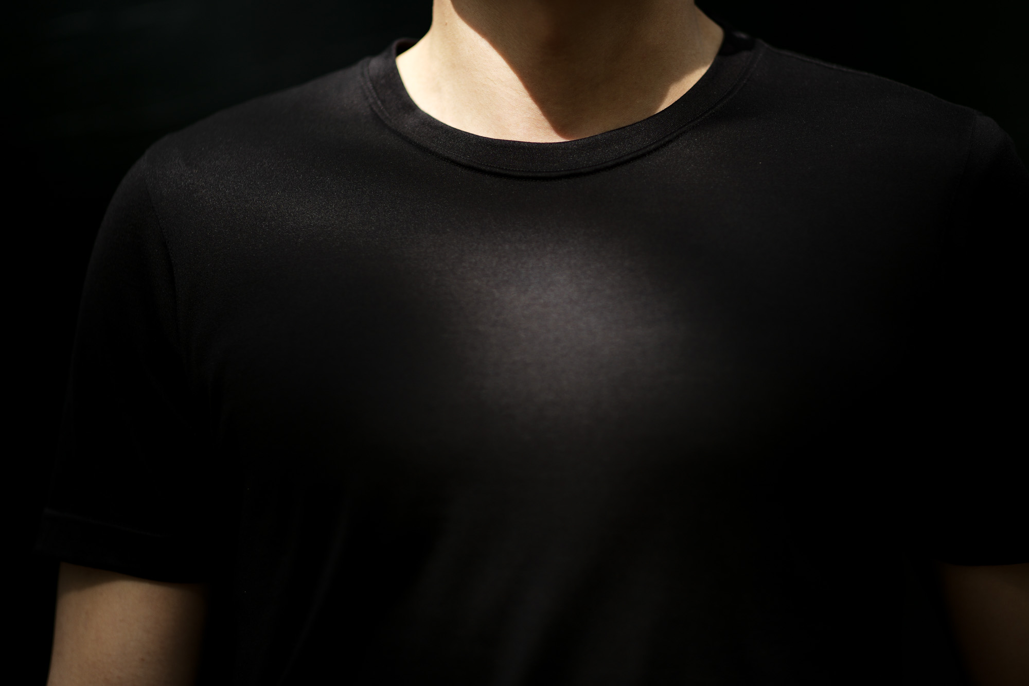 Gran Sasso (グランサッソ) Silk T-shirt (シルク Tシャツ) SETA (シルク 100%) ショートスリーブ シルク Tシャツ BLACK (ブラック・303) made in italy (イタリア製) 2020 春夏新作    愛知 名古屋 altoediritto アルトエデリット