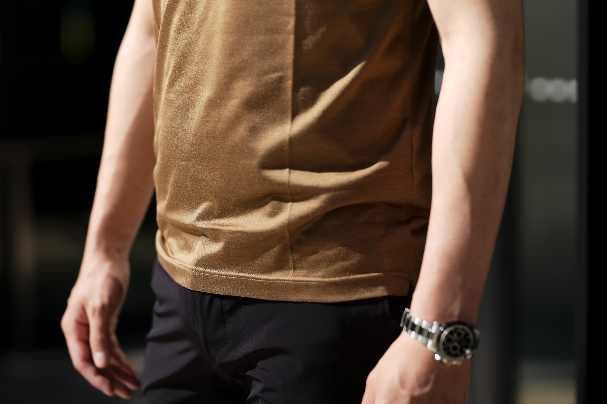 Gran Sasso (グランサッソ) Silk T-shirt (シルク Tシャツ) SETA (シルク 100%) ショートスリーブ シルク Tシャツ GOLD (ゴールド・160) made in italy (イタリア製) 2020 春夏新作  愛知 名古屋 altoediritto アルトエデリット