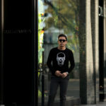 lucien pellat-finet(ルシアン ペラフィネ) Skull Sunglasses Cashmere Sweater (スカル サングラス カシミア セーター) インターシャ カシミア スカル セーター BLACK × GREY (ブラック × グレー) made in scotland (スコットランド製) 2020 春夏新作のイメージ