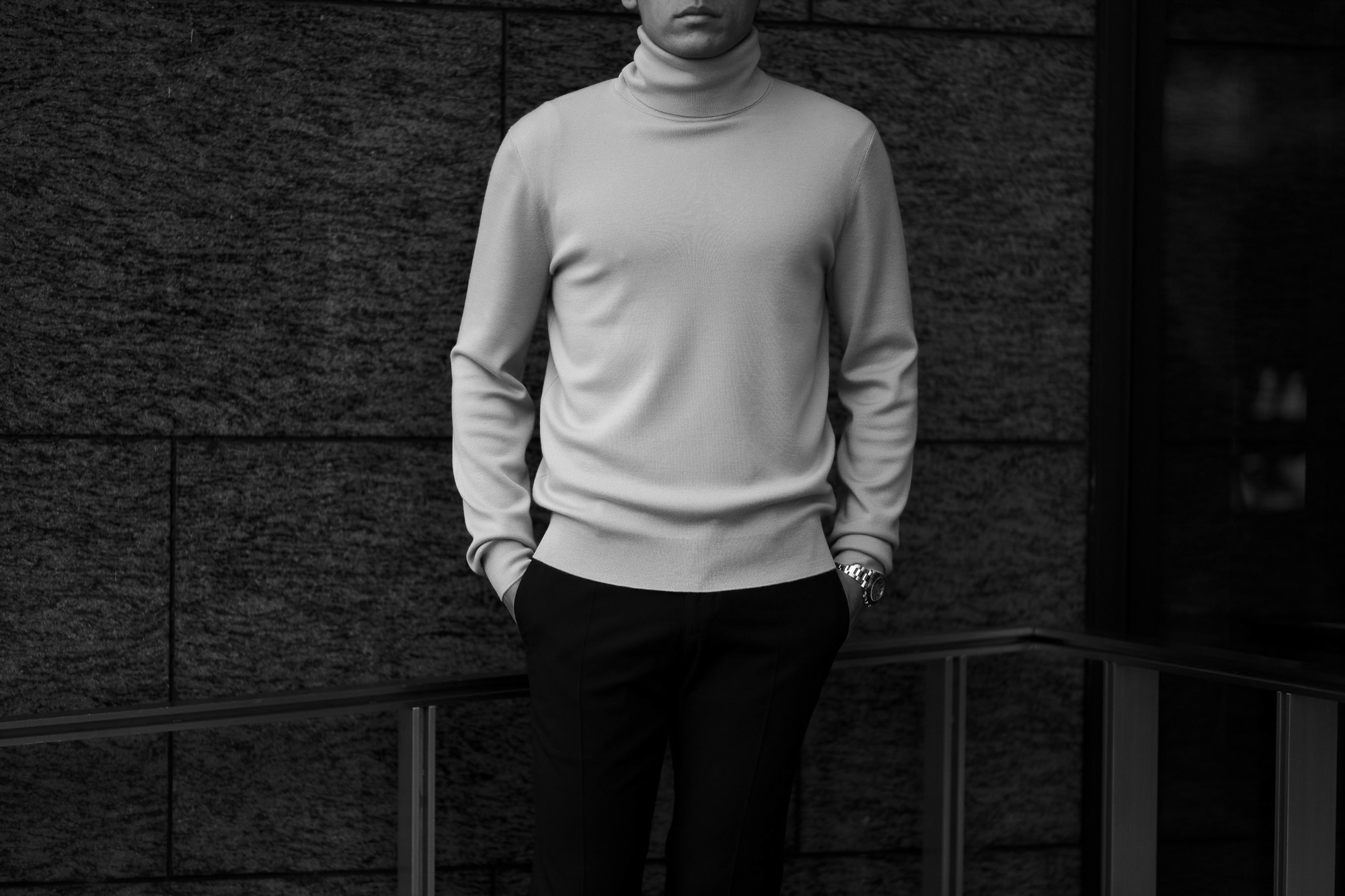 MANRICO CASHMERE (マンリコ カシミア) Super Cashmere Turtle Neck Sweater (スーパーカシミア タートルネック セーター) ハイゲージ アラシャンカシミヤニット セーター BLACK (ブラック) made in italy (イタリア製)　2020 秋冬 【ご予約受付中】愛知 名古屋 altoediritto アルトエデリット manricocashmere マンリコカシミア