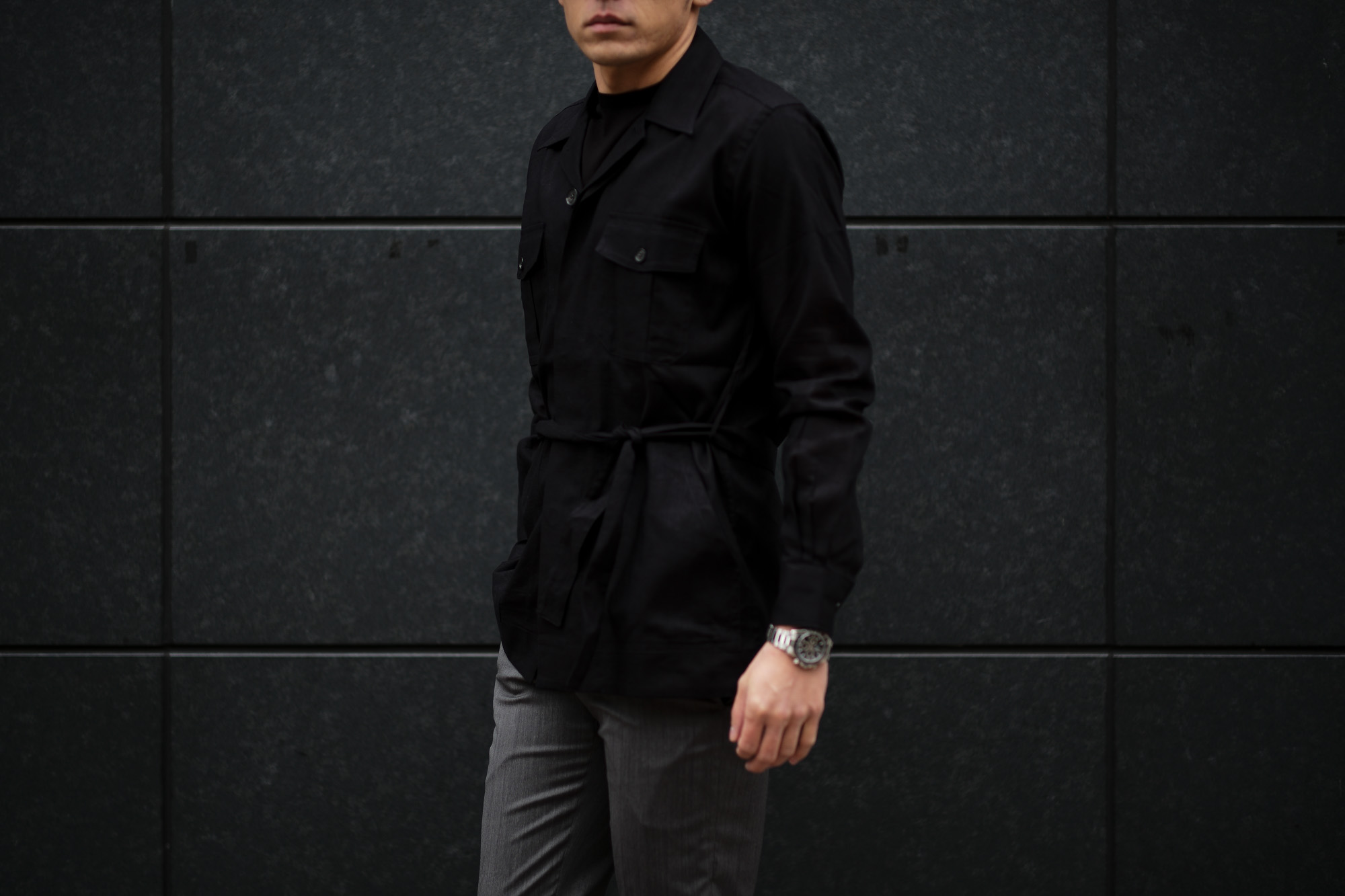 ORIAN (オリアン) LARMY リネンコットン サファリ ジャケット BLACK (ブラック・90) Made in italy (イタリア製) 2020 春夏新作 愛知 名古屋 altoediritto アルトエデリット