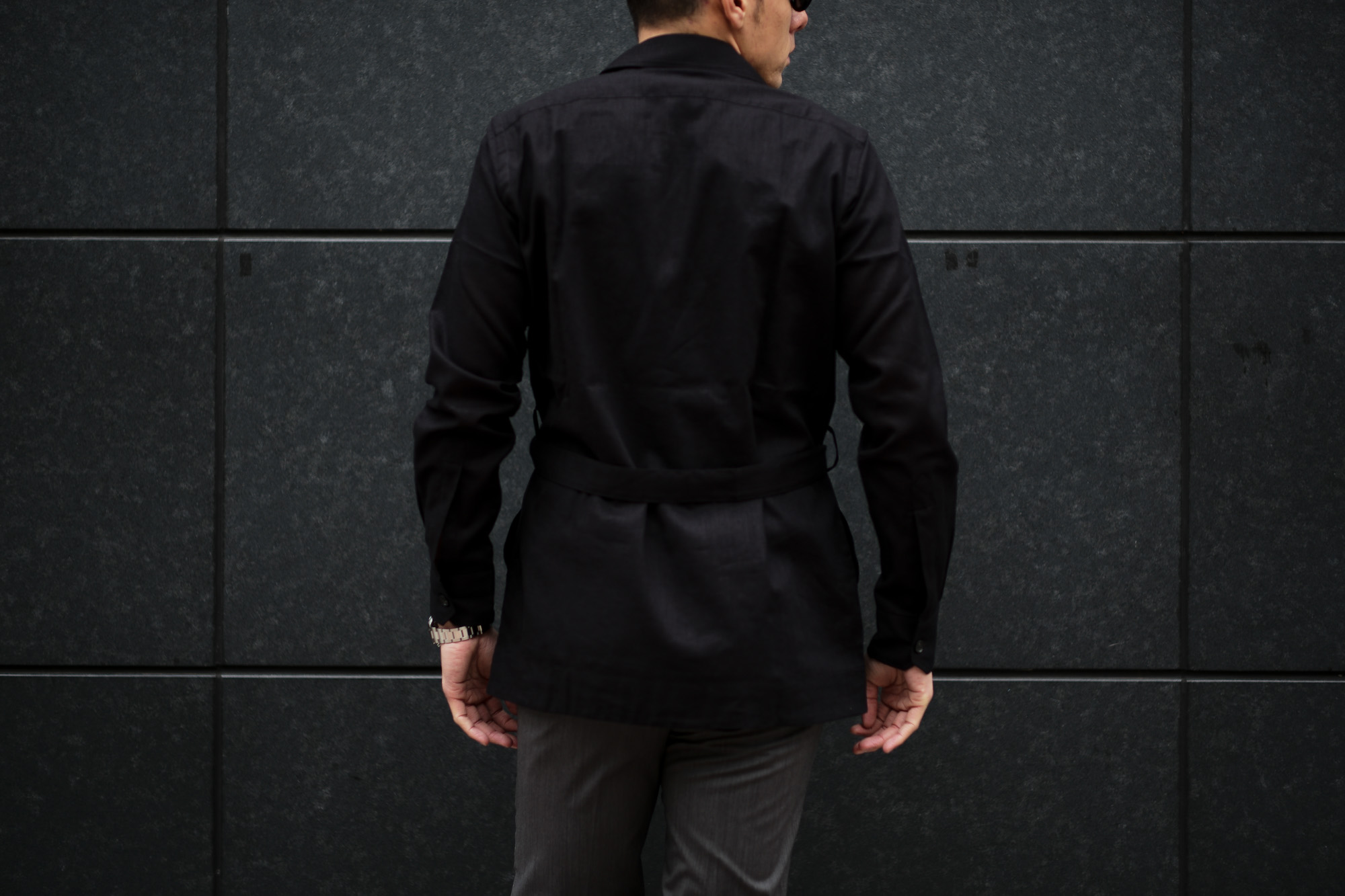 ORIAN (オリアン) LARMY リネンコットン サファリ ジャケット BLACK (ブラック・90) Made in italy (イタリア製) 2020 春夏新作 愛知 名古屋 altoediritto アルトエデリット