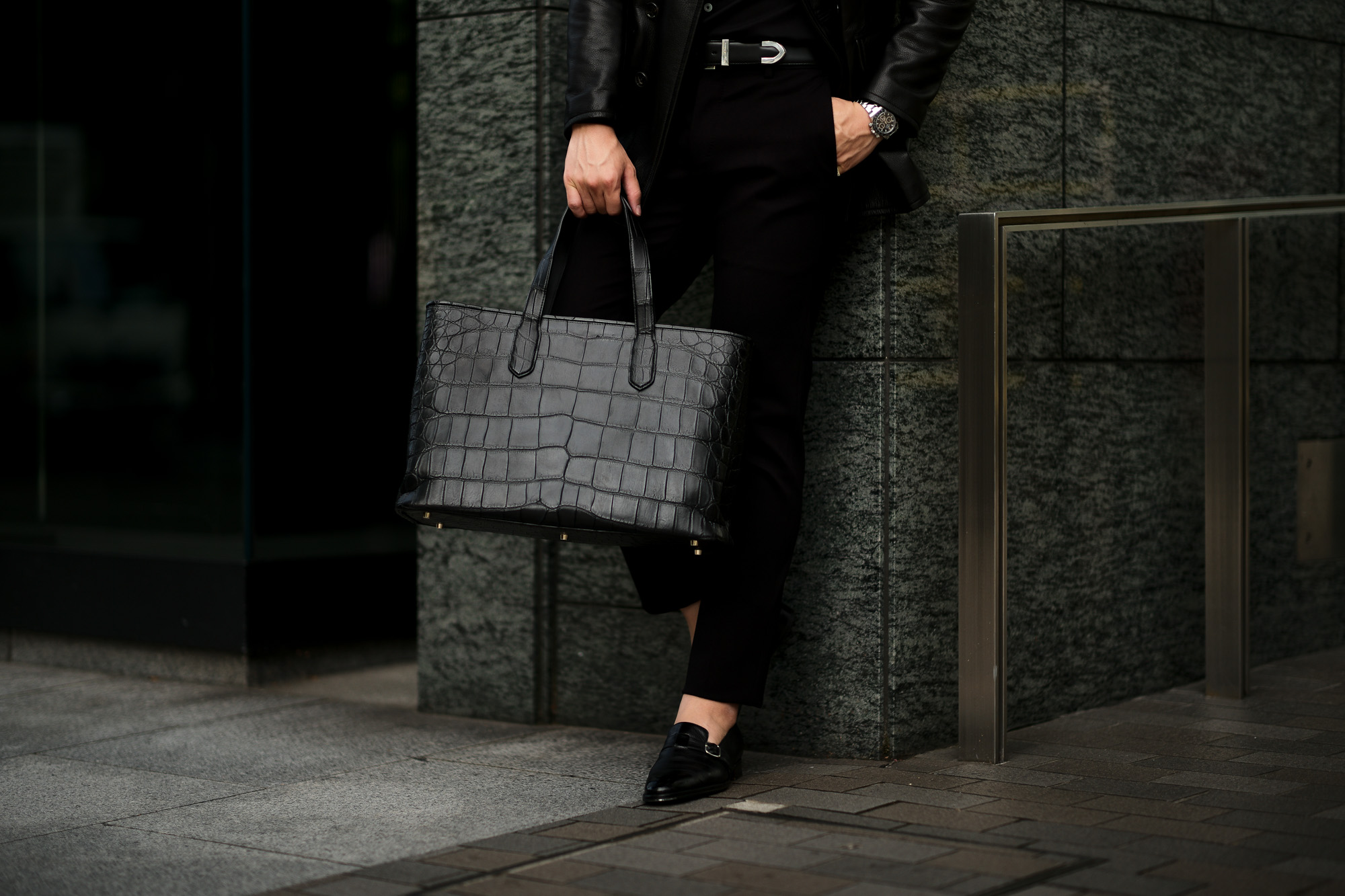 Cisei × 山本製鞄 (シセイ × 山本製鞄) Crocodile Tote Bag Large (クロコダイル トートバッグ ラージ) Large Crocodile Leather (ワニ革) ラージクロコダイル トート バッグ BLACK(ブラック),NAVY(ネイビー),BROWN(ブラウン) Made in Japan (日本製) cisei yamamotoseiho トートバック クロコ 愛知 名古屋 Alto e Diritto アルト エ デリット