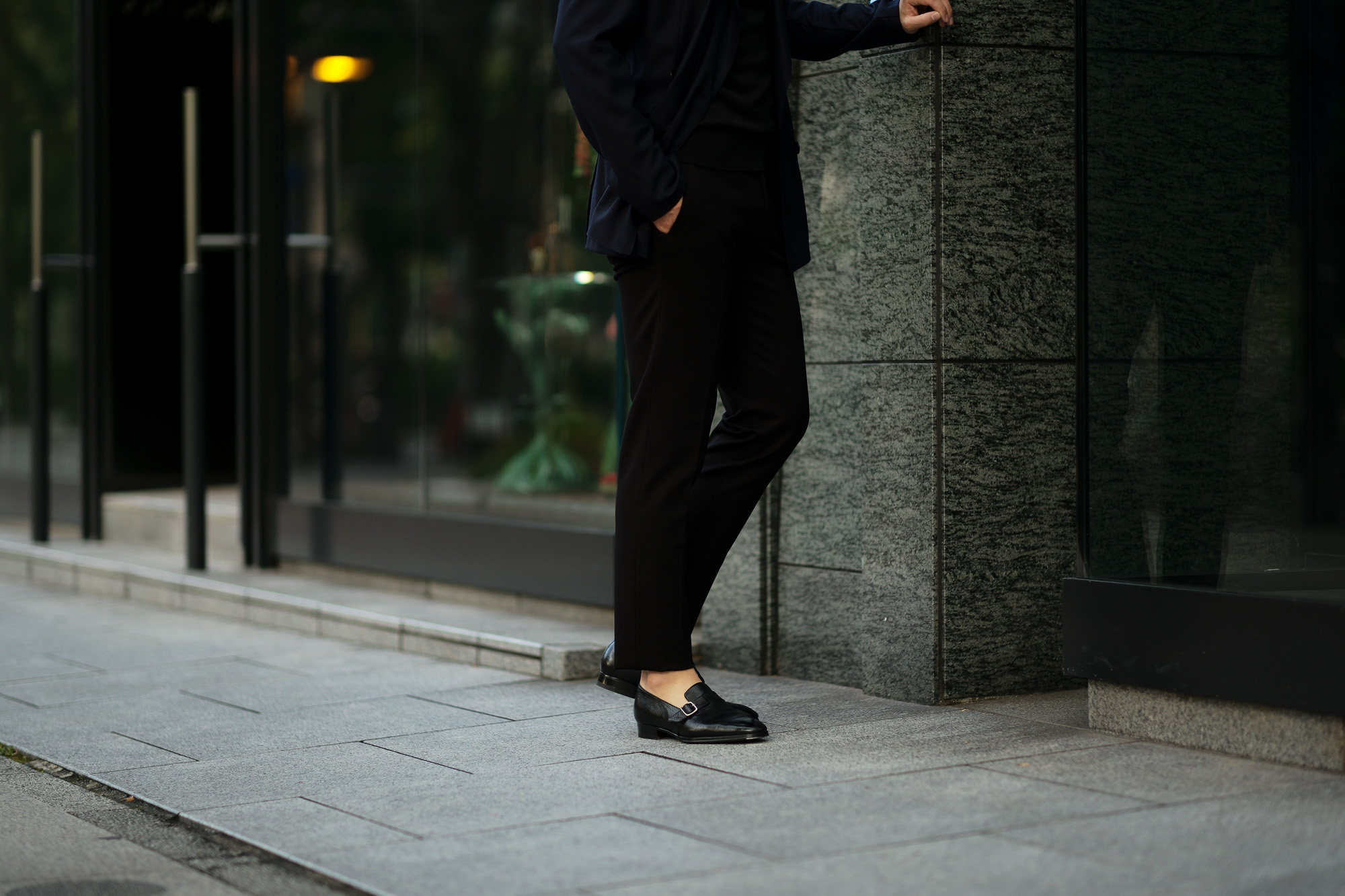 cuervo bopoha (クエルボ ヴァローナ) Sartoria Collection (サルトリア コレクション) Brad (ブラッド) 2WAY SUPER COMFORT JERSEY ストレッチ ジャージ スラックス BLACK (ブラック) MADE IN JAPAN (日本製) 2020 秋冬 愛知 名古屋 altoediritto アルトエデリット 黒スラックス スラックスコーデ