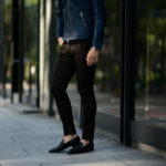 ISAMU KATAYAMA BACKLASH (イサムカタヤマ バックラッシュ) French Deerskin Stretch Leather Pants (フレンチ ディアスキン ストレッチ パンツ) ディアスキン ストレッチ レザー スキニーパンツ BLACK (ブラック) MADE IN JAPAN (日本製) 2020 秋冬 【Special Model】【Alto e Diritto別注】【ご予約受付中】のイメージ