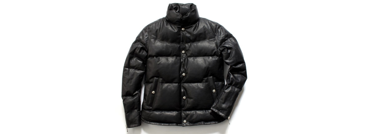 ISAMU KATAYAMA BACKLASH The Line (イサムカタヤマ バックラッシュ ザ・ライン) GUIDI CALF DOWN JACKET (グイディ カーフ ダウンジャケット) 925 STERLING SILVER (925 スターリングシルバー) レザー ダウン ジャケット BLACK (ブラック) MADE IN JAPAN (日本製) 2020 秋冬 愛知 名古屋 altoediritto アルトエデリット ダウンレザー レザーダウン