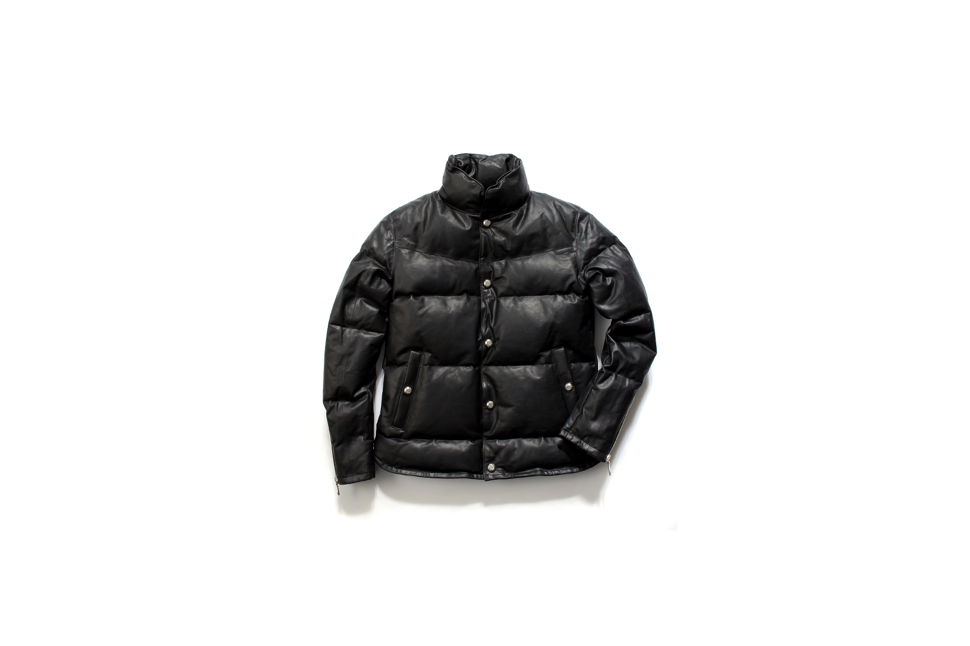 ISAMU KATAYAMA BACKLASH The Line (イサムカタヤマ バックラッシュ ザ・ライン) GUIDI CALF DOWN JACKET (グイディ カーフ ダウンジャケット) 925 STERLING SILVER (925 スターリングシルバー) レザー ダウン ジャケット BLACK (ブラック) MADE IN JAPAN (日本製) 2020 秋冬 愛知 名古屋 altoediritto アルトエデリット ダウンレザー レザーダウン