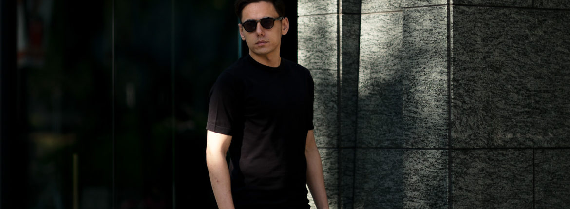 JOHN SMEDLEY(ジョンスメドレー) LORCA (ロルカ) SEA ISLAND COTTON (シーアイランドコットン) コットンニット Tシャツ BLACK (ブラック) Made in England (イギリス製) 2020 春夏新作 愛知 名古屋 altoediritto アルトエデリット