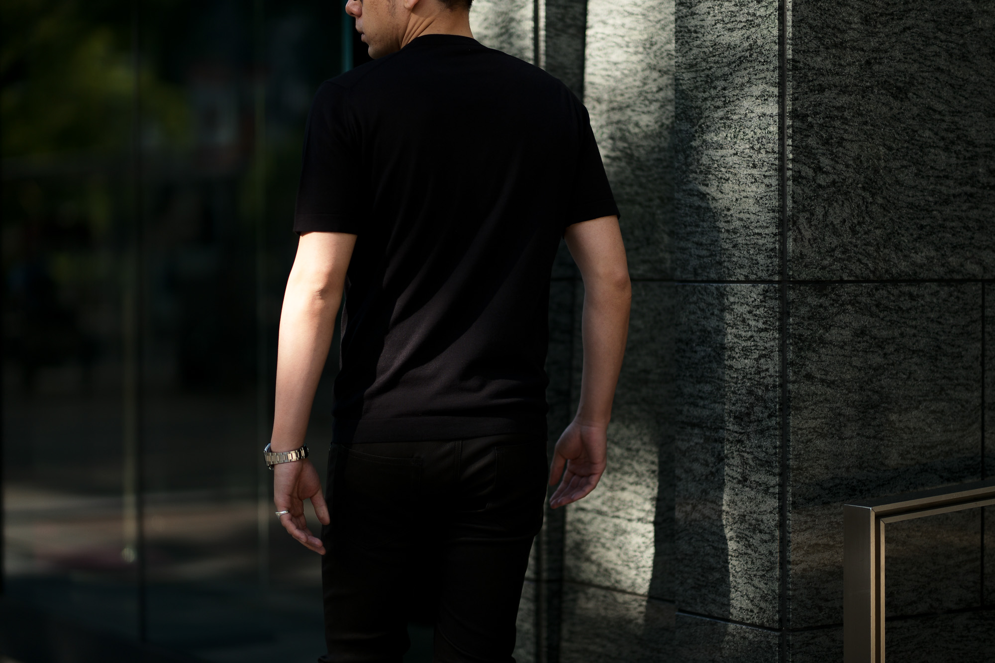 JOHN SMEDLEY(ジョンスメドレー) LORCA (ロルカ) SEA ISLAND COTTON (シーアイランドコットン) コットンニット Tシャツ BLACK (ブラック) Made in England (イギリス製) 2020 春夏新作 愛知 名古屋 altoediritto アルトエデリット