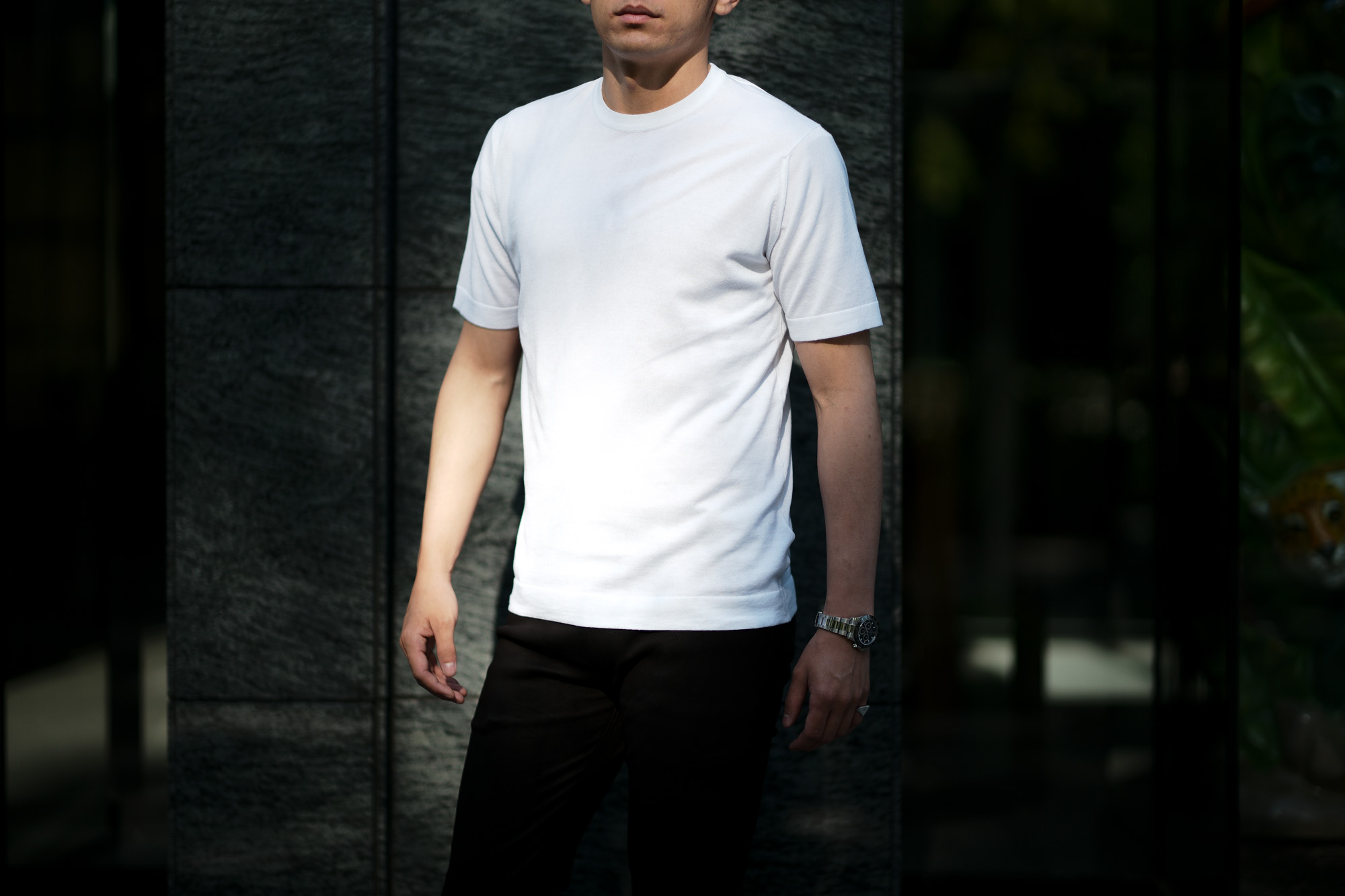 JOHN SMEDLEY(ジョンスメドレー) LORCA (ロルカ) SEA ISLAND COTTON (シーアイランドコットン) コットンニット Tシャツ WHITE (ホワイト) Made in England (イギリス製) 2020 春夏新作 愛知 名古屋 altoediritto アルトエデリット