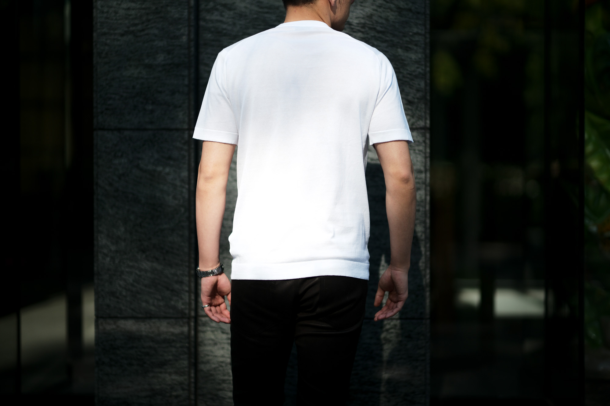 JOHN SMEDLEY(ジョンスメドレー) LORCA (ロルカ) SEA ISLAND COTTON (シーアイランドコットン) コットンニット Tシャツ WHITE (ホワイト) Made in England (イギリス製) 2020 春夏新作 愛知 名古屋 altoediritto アルトエデリット