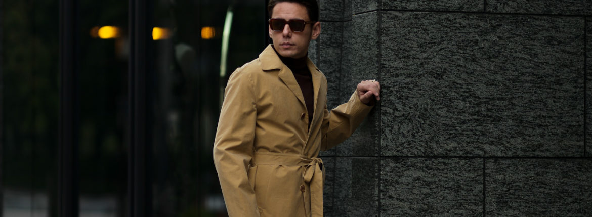 LUCA GRASSIA (ルカ グラシア) Belted coat (ベルテッド コート) カシミアフラノ カシミア バルカラー ベルテッド コート BLACK (ブラック) Made in italy (イタリア製) 2020 秋冬 【ご予約受付中】愛知 名古屋 altoediritto アルトエデリット lucagrassia カシミヤコート カシミアコート