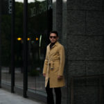 LUCA GRASSIA (ルカ グラシア) Belted coat (ベルテッド コート) カシミアフラノ カシミア バルカラー ベルテッド コート BLACK (ブラック)  Made in italy (イタリア製) 2020 秋冬 【Special Model】【Alto e Diritto限定】【ご予約受付中】のイメージ