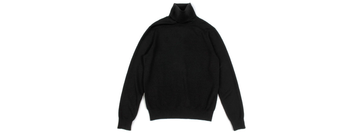 MANRICO CASHMERE (マンリコ カシミア) Super Cashmere Turtle Neck Sweater (スーパーカシミア タートルネック セーター) ハイゲージ アラシャンカシミヤニット セーター BLACK (ブラック) made in italy (イタリア製)　2020 秋冬 【ご予約受付中】愛知 名古屋 altoediritto アルトエデリット manricocashmere マンリコカシミア