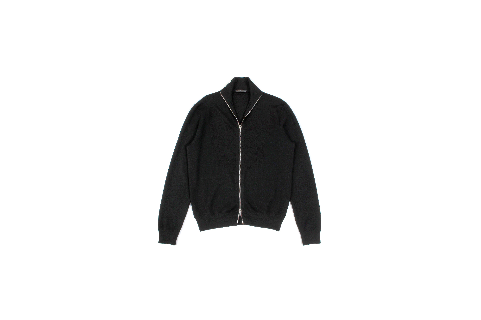 MANRICO CASHMERE (マンリコ カシミア) Super Cashmere Zip Up Cardigan (スーパーカシミア ジップアップ カーディガン) ハイゲージ アラシャンカシミヤニット カーディガン BLACK (ブラック) made in italy (イタリア製) 2020 秋冬 【ご予約受付中】愛知 名古屋 altoediritto アルトエデリット manricocashmere マンリコカシミア