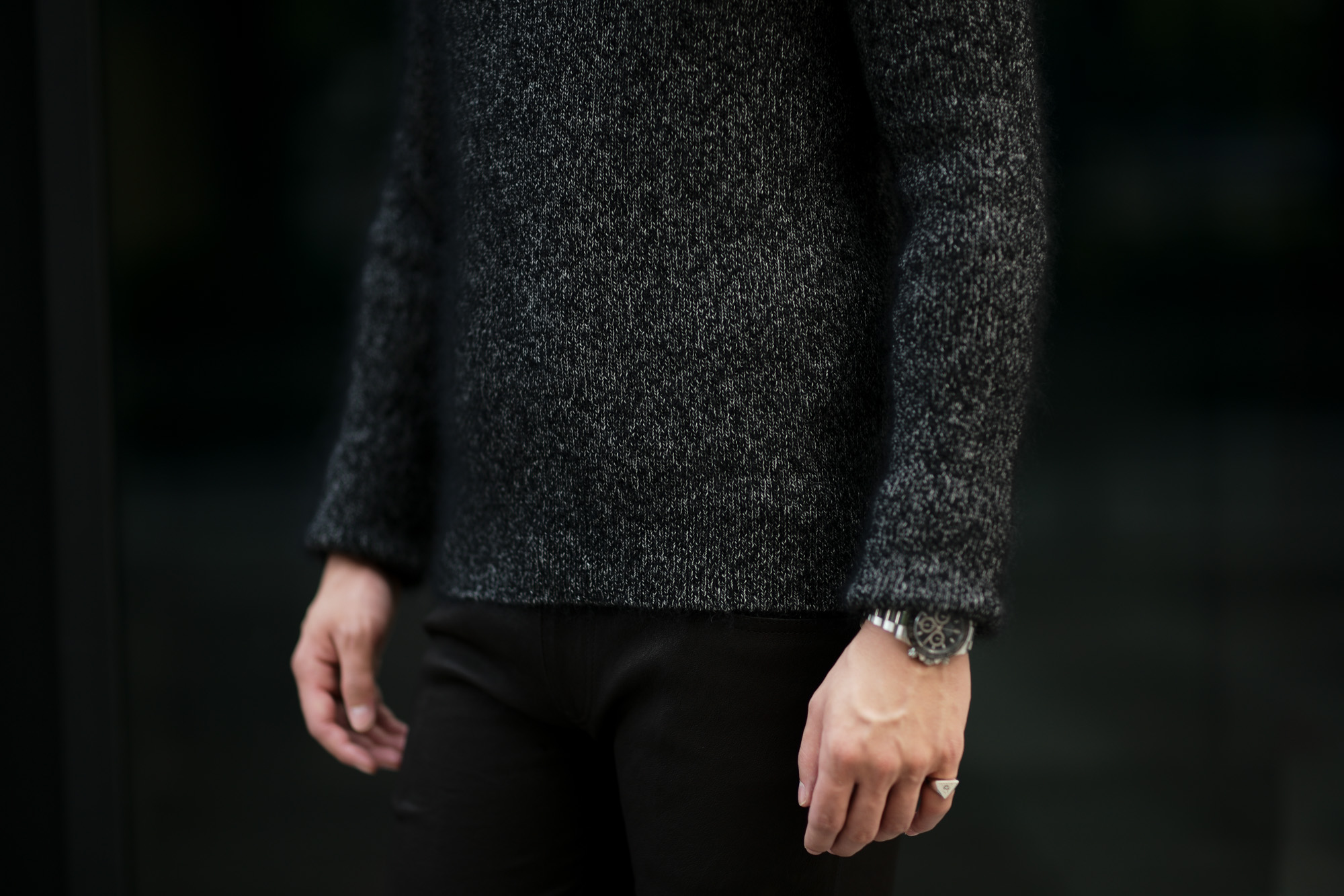 RIVORA (リヴォラ) Cashmere Mohair Silk Round Neck (ラウンドネック セーター) カシミア モヘア シルク ニット クルーネックセーター BLACK (ブラック・010) MADE IN JAPAN (日本製) 2020秋冬 【ご予約受付中】愛知 名古屋 altoediritto アルトエデリット カシミヤ モヘア シルク クルーネック タートルネック 栗生田弓 YUMIAOTA altoediritto アルトエデリット ニット