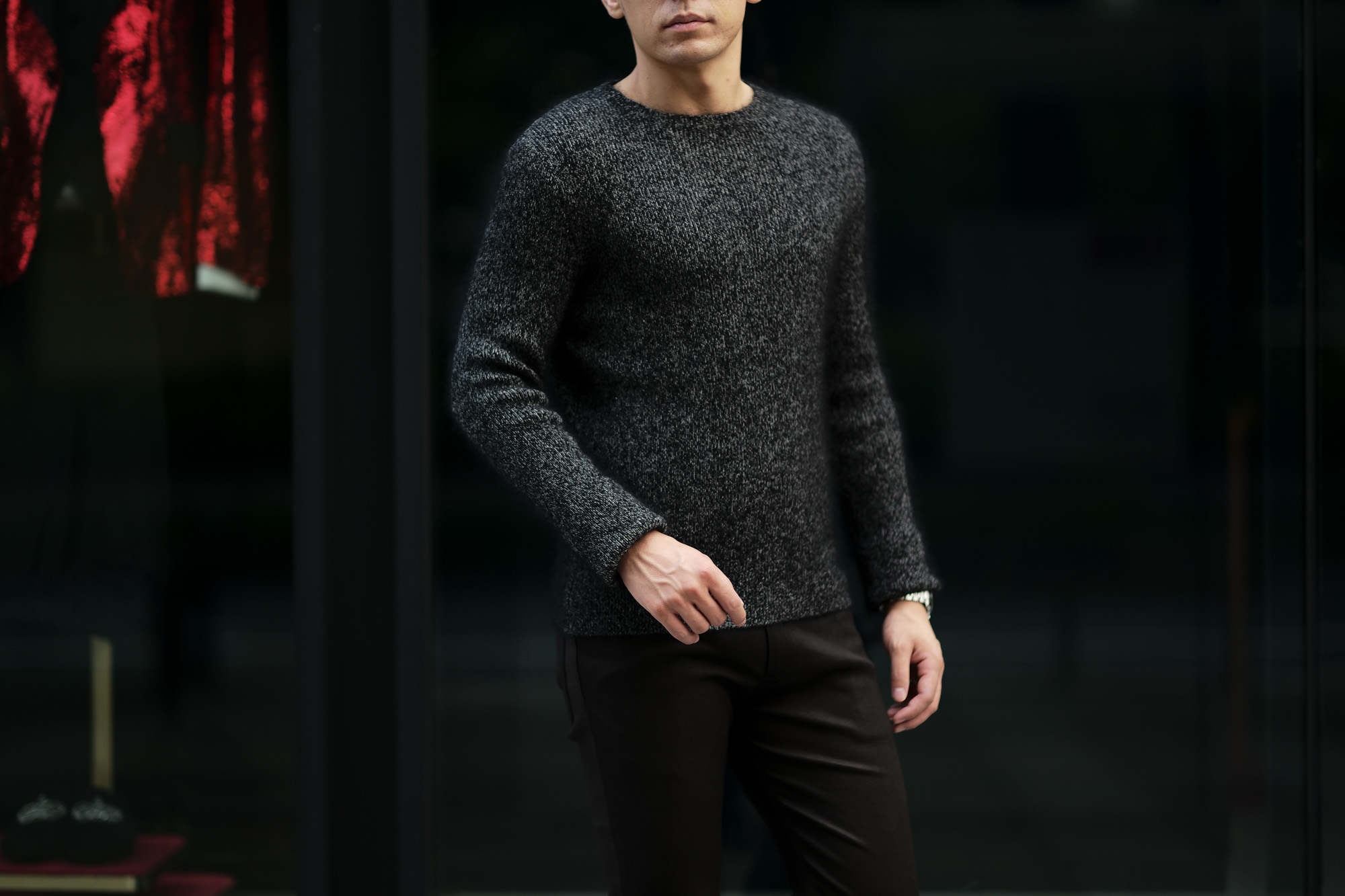 RIVORA (リヴォラ) Cashmere Mohair Silk Round Neck (ラウンドネック セーター) カシミア モヘア シルク ニット クルーネックセーター BLACK (ブラック・010) MADE IN JAPAN (日本製) 2020秋冬 【ご予約受付中】愛知 名古屋 altoediritto アルトエデリット カシミヤ モヘア シルク クルーネック タートルネック 栗生田弓 YUMIAOTA altoediritto アルトエデリット ニット