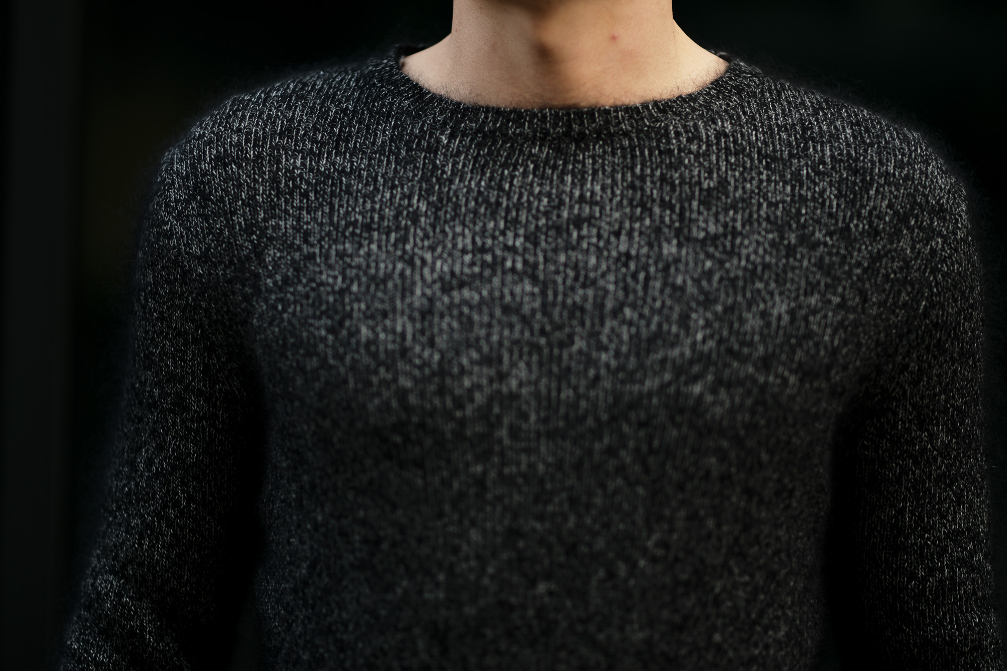 RIVORA (リヴォラ) Cashmere Mohair Silk Round Neck (ラウンドネック セーター) カシミア モヘア シルク ニット クルーネックセーター BLACK (ブラック・010) MADE IN JAPAN (日本製) 2020秋冬 【ご予約受付中】愛知 名古屋 altoediritto アルトエデリット カシミヤ モヘア シルク クルーネック タートルネック 栗生田弓 YUMIAOTA altoediritto アルトエデリット ニット