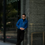 SILENCE(サイレンス) Single Leather Jacket (シングルレザー ジャケット) Goat Suede Leather (ゴートスエード レザー) シングル ライダース ジャケット COBALTO (ブルー) Made in italy (イタリア製) 2020 秋冬 【Alto e Diritto限定モデル】【ご予約受付中】のイメージ
