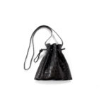 cuervo bopoha(クエルボ ヴァローナ) Satisfaction Leather Collection (サティスファクション レザー コレクション) FLOYD(フロイド) Crocodile Leather(クロコダイルレザー) レザードローストリングバック 巾着 BLACK (ブラック) Made in Japan(日本製) 2020秋冬【Special Model】のイメージ