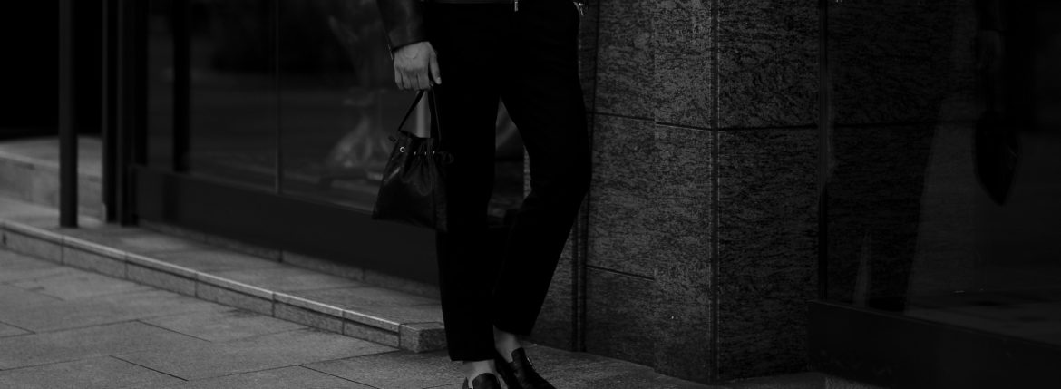 cuervo bopoha (クエルボ ヴァローナ) FLOYD (フロイド) Ostrich Leather (オーストリッチレザー) レザードローストリングバック 巾着 BLACK (ブラック) Made in Japan (日本製) 2020秋冬【Special Model】 愛知 名古屋 altoediritto アルトエデリット レザーバック スモールバック エキゾチックレザー