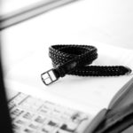 cuervo bopoha (クエルボ ヴァローナ) Sartoria Collection (サルトリア コレクション) Lance (ランス) Cow Hide Leather (カウハイド レザー) メッシュベルト BLACK (ブラック) Made in Italy (イタリア製) 2020 秋冬 【ご予約開始】のイメージ