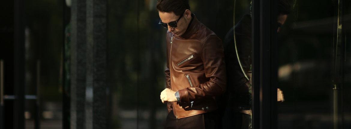 FIXER(フィクサー) F1(エフワン) DOUBLE RIDERS Cow Leather ダブルライダース ジャケット BROWN (ブラウン) 【ご予約開始】【2020.7.18(Sat)～2020.8.02(Sun)】愛知 名古屋 altoediritto アルトエデリット レザージャケット ライダースジャケット