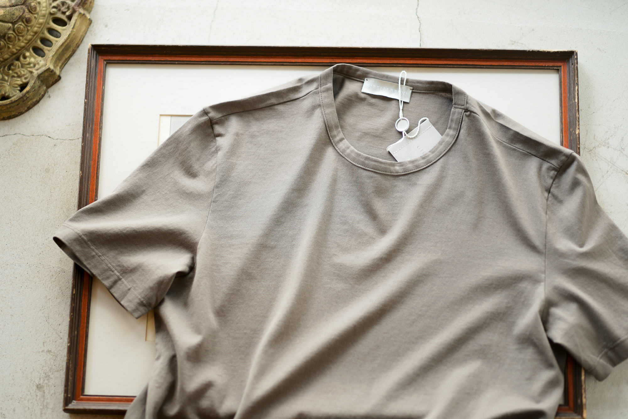 Girelli Bruni (ジレリブルーニ) Crew Neck T-shirt (クルーネック Tシャツ) GIZA 60/2 ギザコットン Tシャツ MILITARY (ミリタリー)　made in italy (イタリア製) 2020秋冬新作  【入荷しました】【フリー分発売開始】 girellibruni 愛知 名古屋 altoediritto アルトエデリット alto e diritto