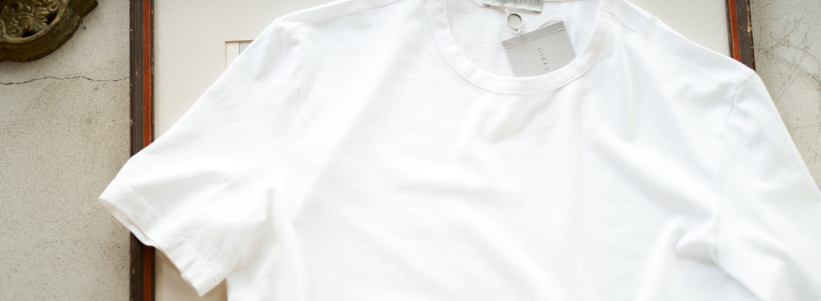 Girelli Bruni (ジレリブルーニ) Crew Neck T-shirt (クルーネック Tシャツ) GIZA 60/2 ギザコットン Tシャツ WHITE (ホワイト)　made in italy (イタリア製) 2020秋冬新作 【入荷しました】【フリー分発売開始】 girellibruni 愛知 名古屋 altoediritto アルトエデリット alto e diritto