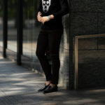 ISAMU KATAYAMA BACKLASH (イサムカタヤマ バックラッシュ) French Deerskin Stretch Leather Pants (フレンチ ディアスキン ストレッチ パンツ) ディアスキン ストレッチ レザー スキニーパンツ BLACK (ブラック) MADE IN JAPAN (日本製) 2020 秋冬 【Special Model】【Alto e Diritto別注】【ご予約受付中】のイメージ