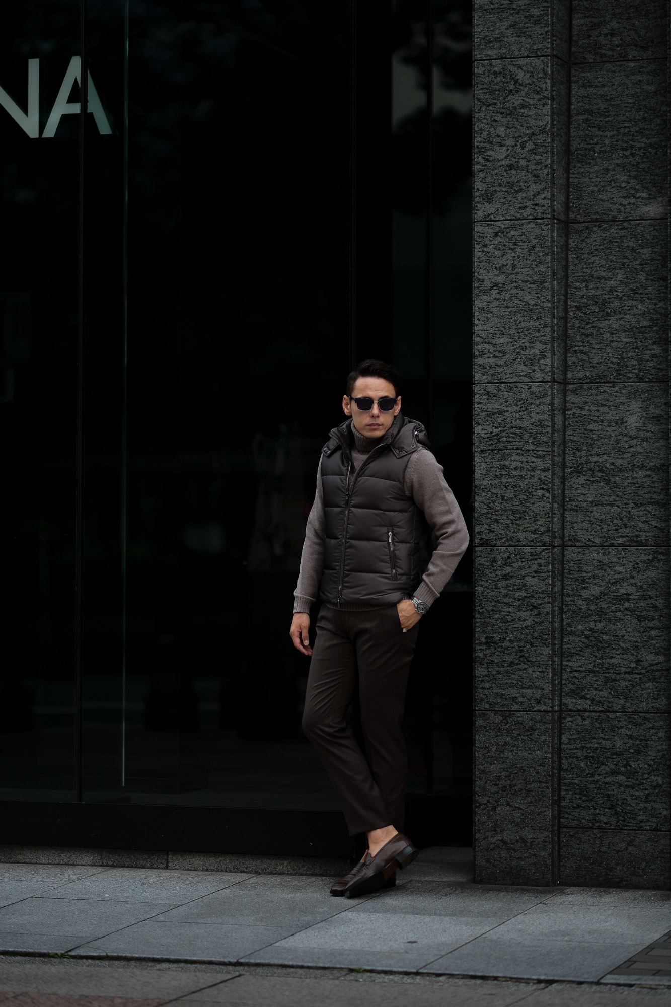 MOORER (ムーレー) FAYER (フェイヤー) Nylon Down Vest ナイロン ダウンベスト MARMOTTA (ブラウン) Made in italy (イタリア製) 2020 秋冬新作 【入荷しました】【フリー分発売開始】愛知 名古屋 altoediritto アルトエデリット ダウンベスト