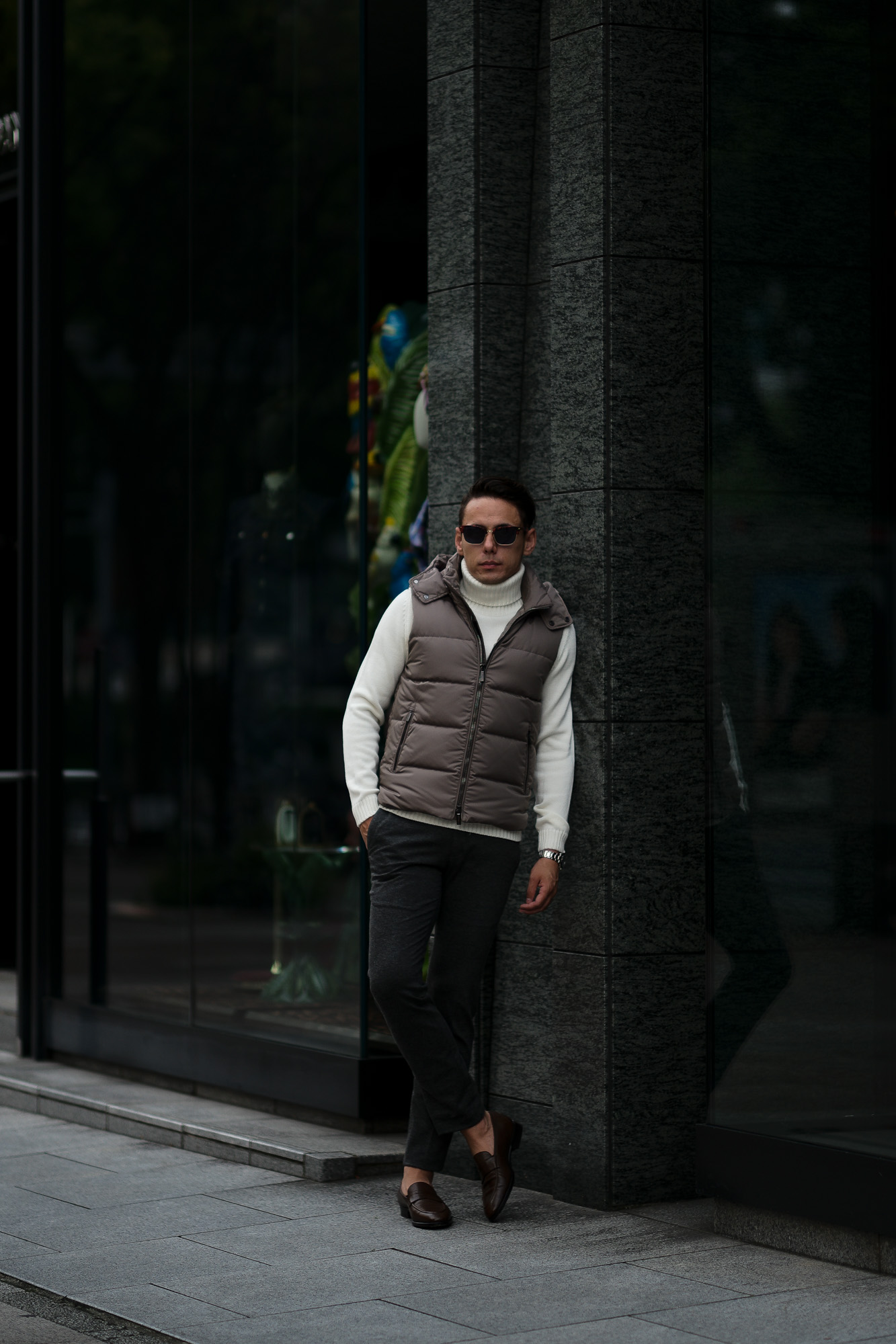 MOORER ムーレー FAYER フェイヤー Nylon Down Vest ナイロン ダウンベスト VISONEベージュ・33 Made in italy イタリア製 2020 秋冬新作 入荷しました　フリー分発売開始　愛知 名古屋 altoediritto アルトエデリット ダウンベスト