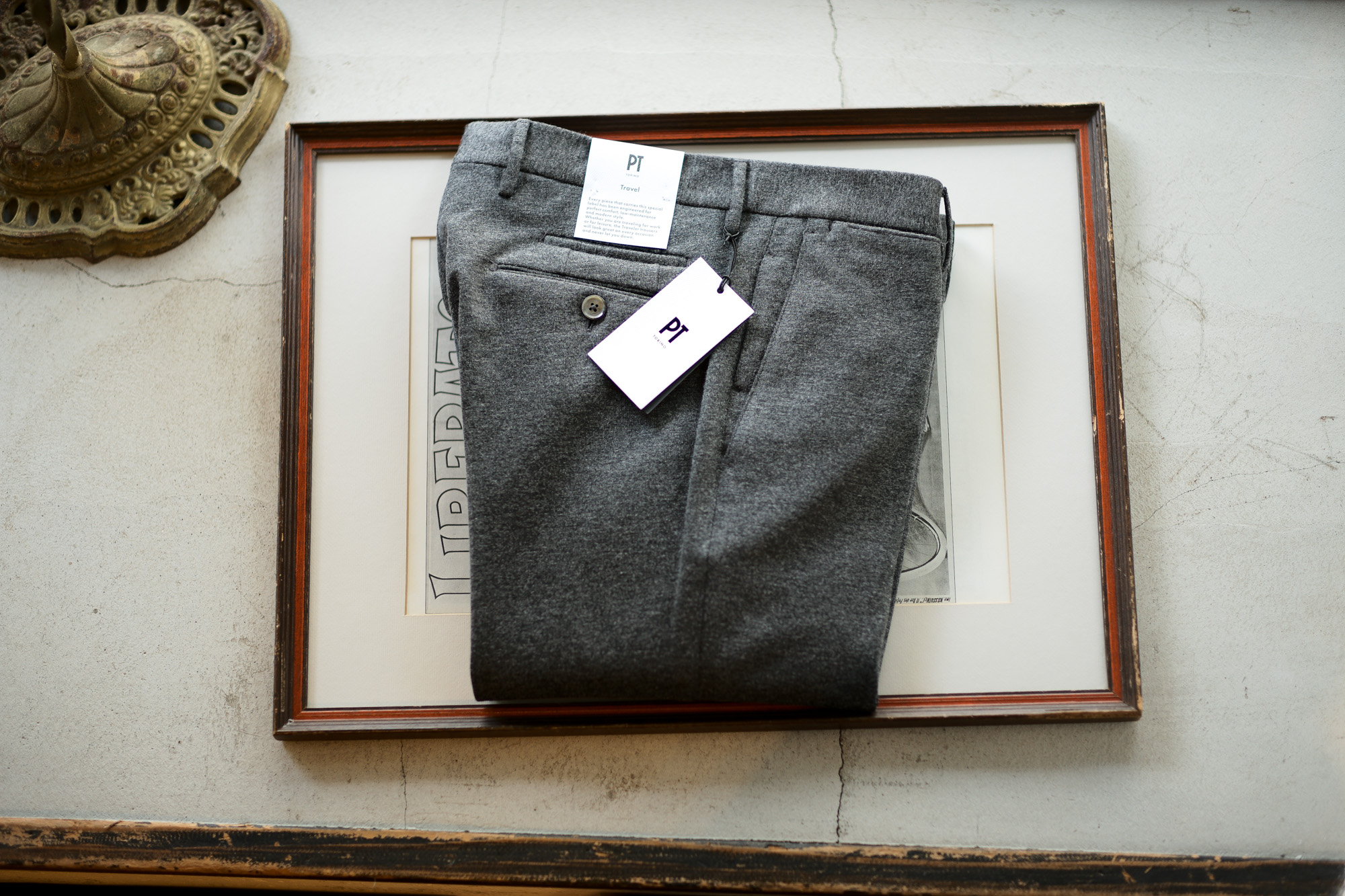 PT TORINO (ピーティートリノ) TRAVELLER (トラベラー) SUPER SLIM FIT (スーパースリムフィット) Stretch Techno Jersey ストレッチ テクノ ジャージ スラックス GREY (グレー・0230) 2020 秋冬新作 愛知 名古屋 altoediritto アルトエデリット グレスラ