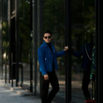 SILENCE(サイレンス) Double Riders Jacket (ダブルライダース ジャケット) Goat Suede Leather (ゴートスエード レザー) ダブルライダース ジャケット COBALTO (ブルー) Made in italy (イタリア製) 2020 秋冬 【Alto e Diritto限定モデル】【ご予約受付中】のイメージ