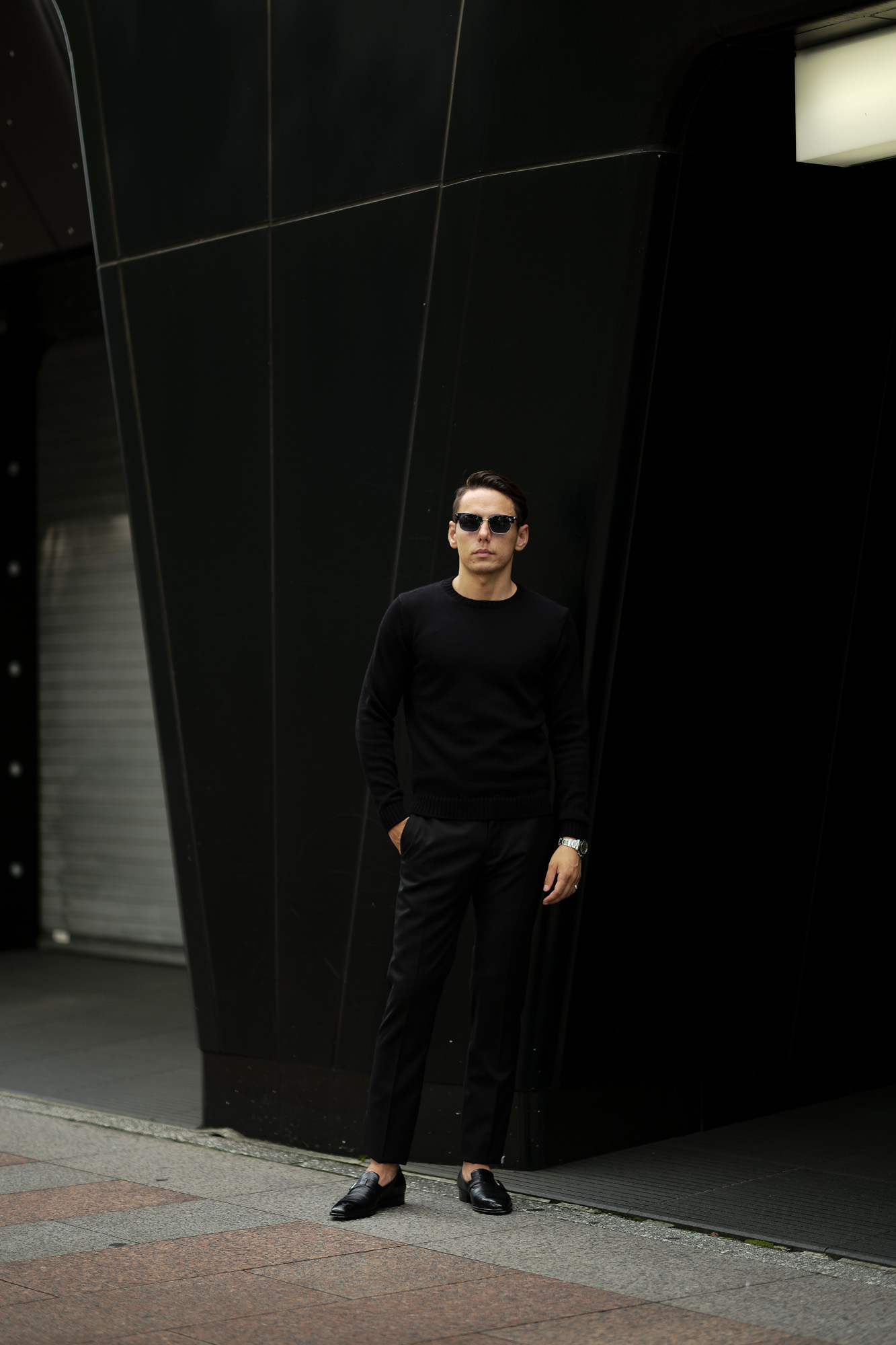 ZANONE(ザノーネ) Crew Neck Sweater (クルーネック セーター) VIRGIN WOOL 100% ミドルゲージ ウールニット セーター BLACK (ブラック・Z0015) made in italy (イタリア製) 2020 秋冬 【ご予約受付中】愛知 名古屋 altoediritto アルトエデリット タートル