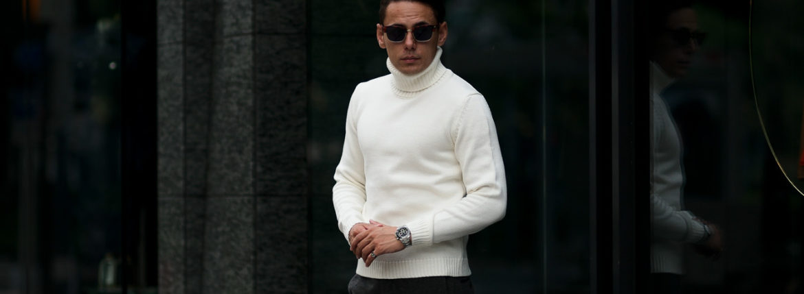 ZANONE(ザノーネ) Turtle Neck Sweater (タートルネックセーター) VIRGIN WOOL 100% ミドルゲージ ウールニット セーター WHITE (ホワイト・Z3623) made in italy (イタリア製) 2020 秋冬 【ご予約受付中】のイメージ