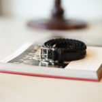 cuervo bopoha (クエルボ ヴァローナ) Sartoria Collection (サルトリア コレクション) Lance (ランス) Cow Hide Leather (カウハイド レザー) メッシュベルト BLACK (ブラック) Made in Italy (イタリア製) 2020 秋冬 【ご予約受付中】のイメージ