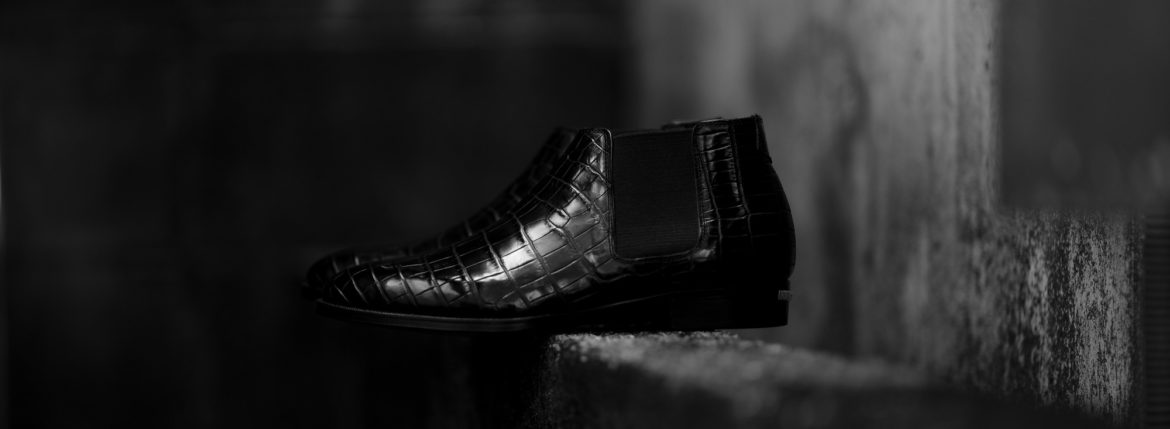 Georges de Patriciaジョルジュドパトリシア Diablo Crocodile ディアブロクロコダイル 925 スターリングシルバー Crocodile クロコダイル エキゾチックレザー サイドゴアブーツ ブラック アルトエデリット ジョルジュドパトリシア ブーツ 超絶ブーツ ランボルギーニ ディアブロ lamborghini