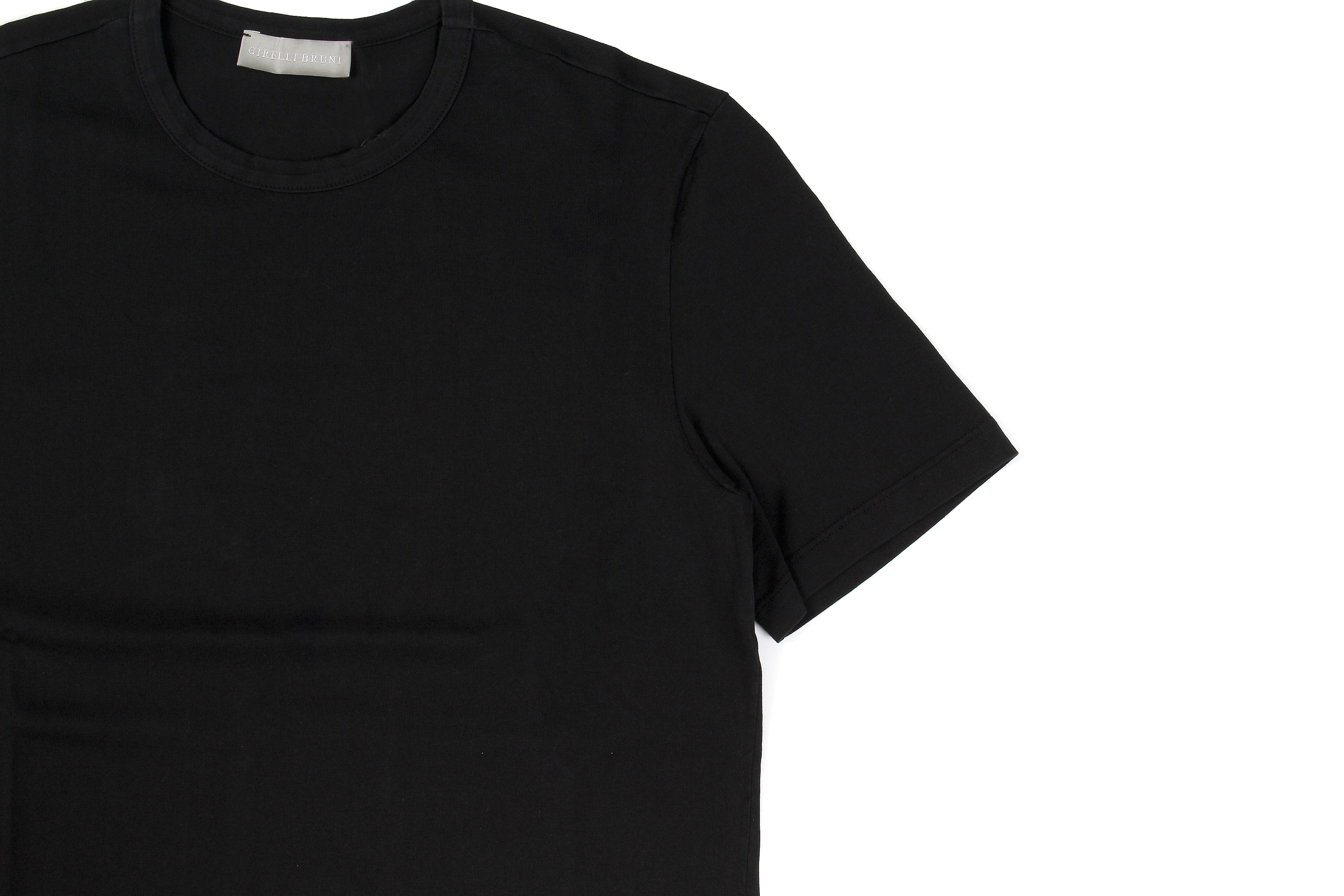 Girelli Bruni (ジレリブルーニ) Crew Neck T-shirt (クルーネック Tシャツ) GIZA 60/2 ギザコットン Tシャツ BLACK (ブラック)　made in italy (イタリア製) 2020秋冬新作 愛知 名古屋 Alto e Diritto アルトエデリット