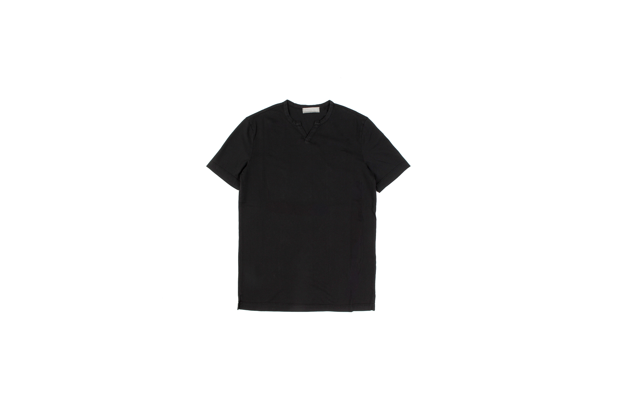 Girelli Bruni (ジレリブルーニ) Key Neck T-shirt (キーネック Tシャツ) GIZA 60/2 ギザコットン キーネックTシャツ BLACK (ブラック)　made in italy (イタリア製) 2020秋冬新作 girellibruni 愛知 名古屋 altoediritto アルトエデリット alto e diritto