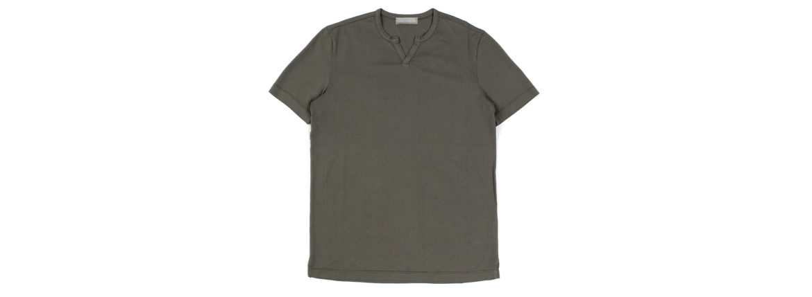 Girelli Bruni (ジレリブルーニ) Key Neck T-shirt (キーネック Tシャツ) GIZA 60/2 ギザコットン キーネックTシャツ MILITARY (ミリタリー)　made in italy (イタリア製) 2020秋冬新作 girellibruni 愛知 名古屋 altoediritto アルトエデリット alto e diritto