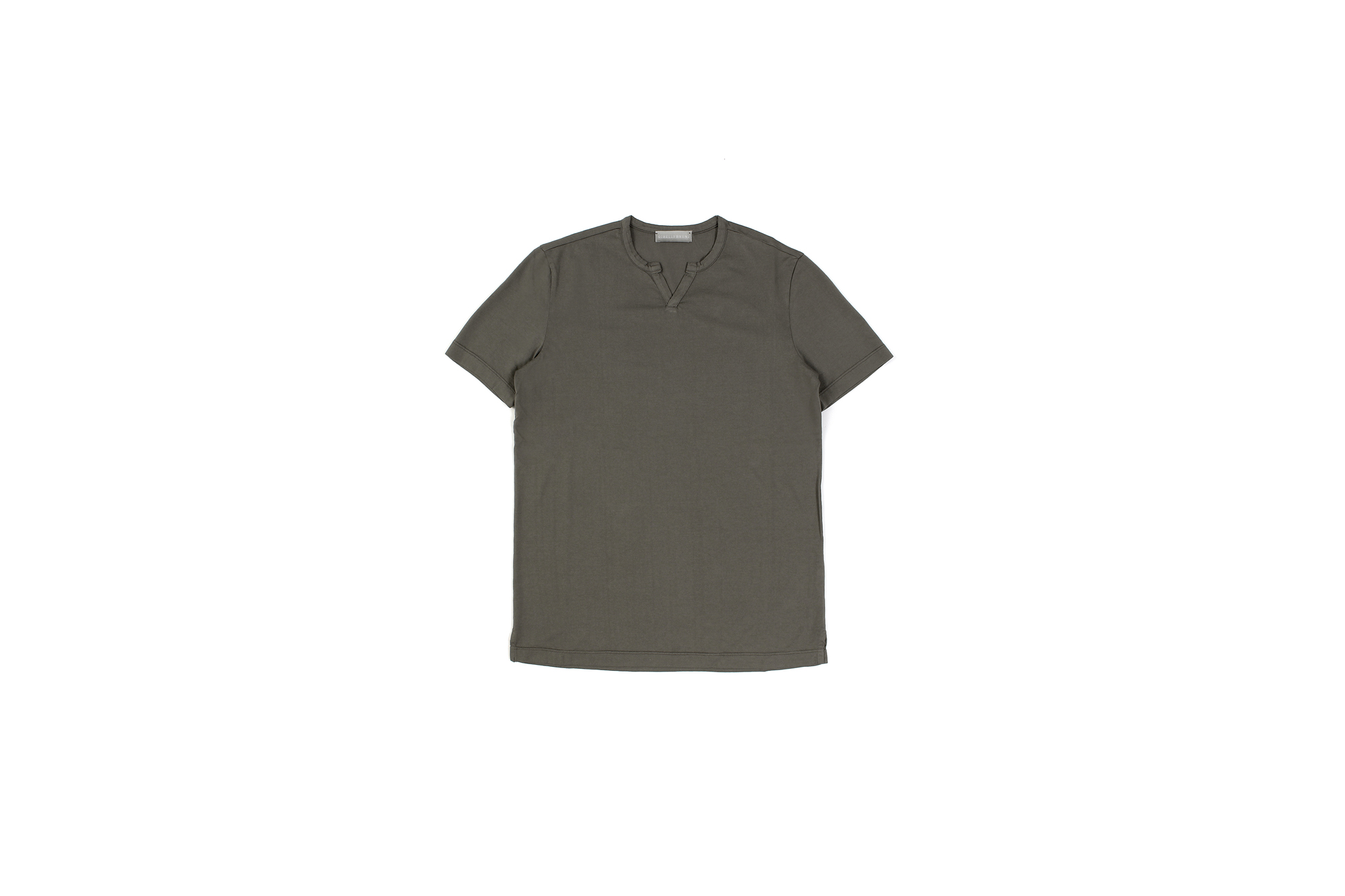 Girelli Bruni (ジレリブルーニ) Key Neck T-shirt (キーネック Tシャツ) GIZA 60/2 ギザコットン キーネックTシャツ MILITARY (ミリタリー)　made in italy (イタリア製) 2020秋冬新作 girellibruni 愛知 名古屋 altoediritto アルトエデリット alto e diritto