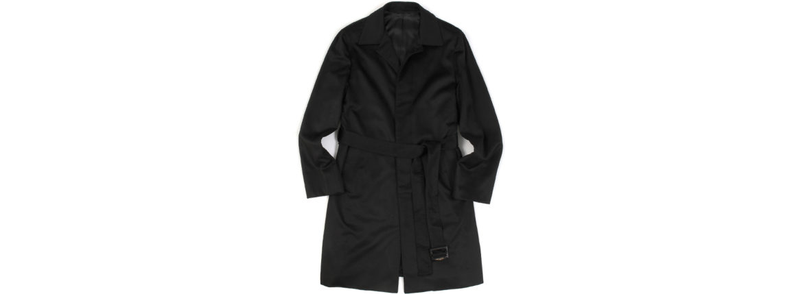 LUCA GRASSIA ルカ グラシア Belted coat ベルテッド コート カシミアフラノ カシミア バルカラー ベルテッド コート BLACK ブラック イタリア製 2020 秋冬 ご予約受付中 愛知 名古屋 altoediritto アルトエデリット lucagrassia カシミヤコート カシミアコート