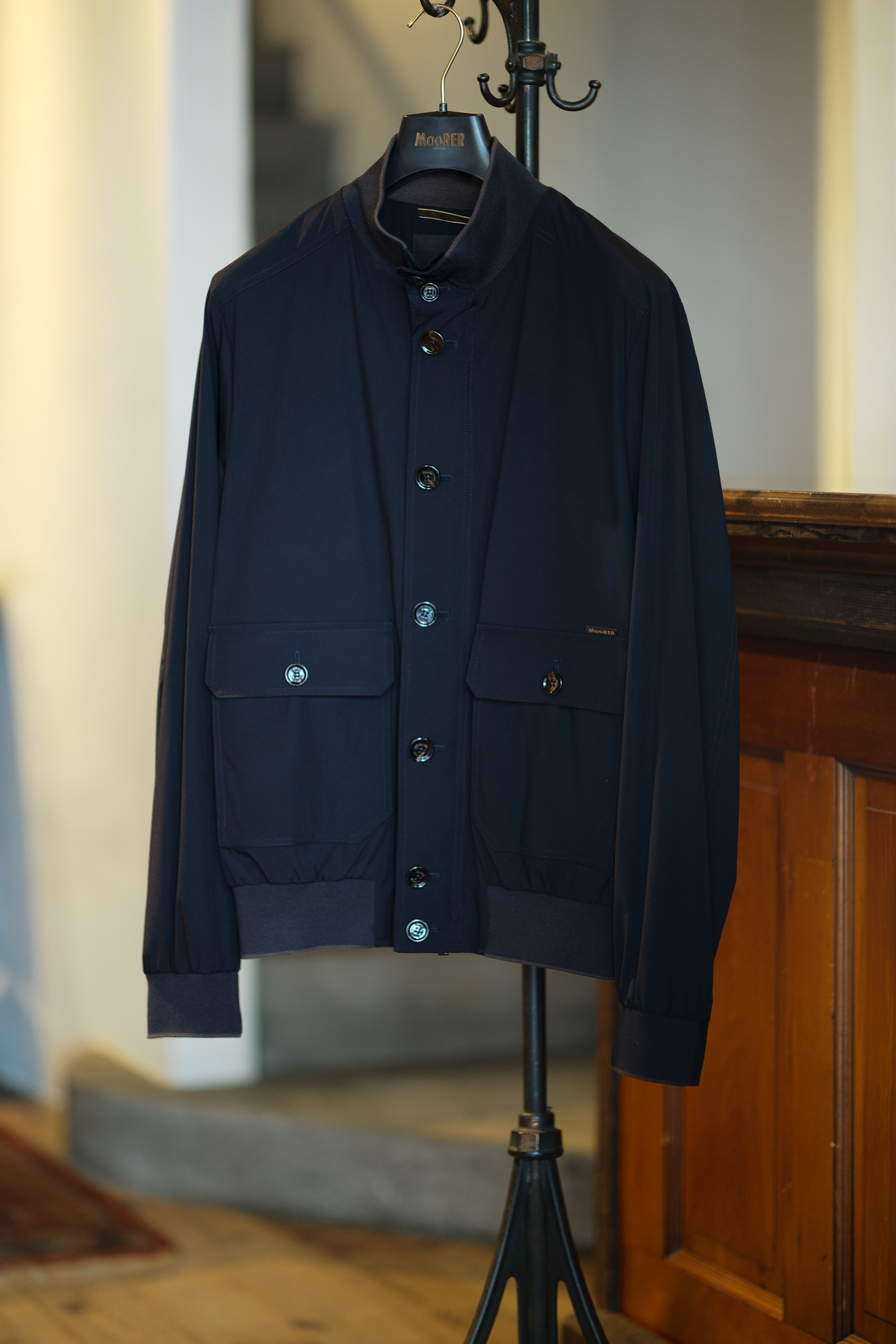 MOORER "CARLOS-KN" Stretch Nylon Valster Jacket 2021SS /// ASPALTO(チャコール・07),CHOCO(ブラウン・37),MALACHITE(グリーン・55),INDACO(ブルー・75),DARK BLUE(ダークブルー・78),NERO(ブラック・08) 【2021 春夏 受注会開催 2020.8.21～2020.8.25】愛知 名古屋 Alto e Diritto アルトエデリット